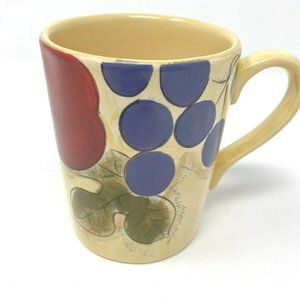 Home Trends Fruit Pear Grapes Yellow Coffee  Mug